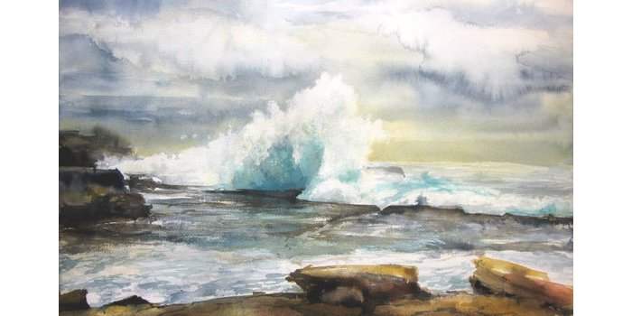 Aquarelle workshop face à l océan 